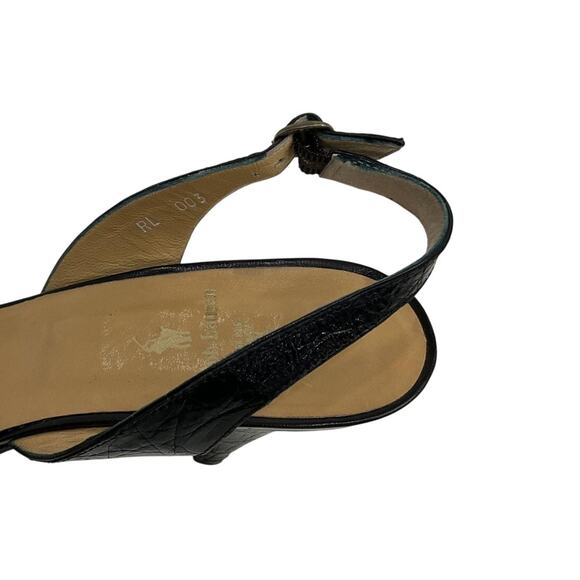 Vintage Ralph Lauren Croc Embossed Leather Heels 8.5 - Picture 3 of 4